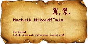 Machnik Nikodémia névjegykártya